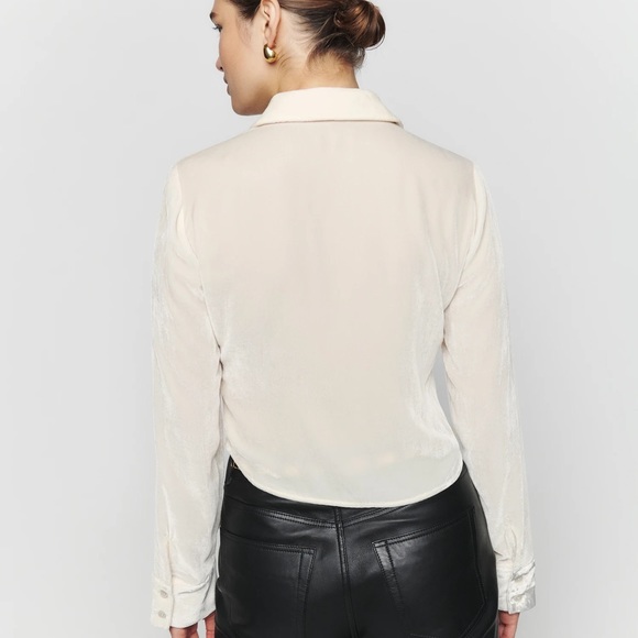 Reformation Cam Velvet Top Size S White - Picture 2 of 9